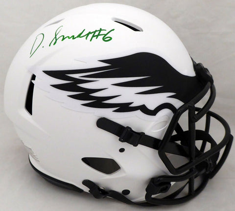 DeVonta Smith Autographed Eagles Lunar Eclipse Full Size Helmet Smudge Beckett