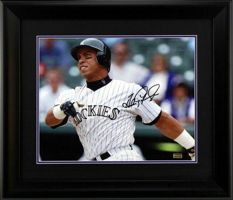 Andres Galarraga Autographed/Signed Colorado Rockies Framed 16x20 - Close Up