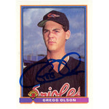 Gregg Olson Autographed/Signed 1991 Topps #92 Trading Card Beckett 48114