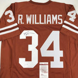 Autographed/Signed Ricky Williams Texas Orange College Football Jersey JSA COA