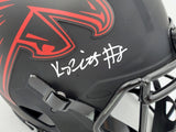 KYLE PITTS AUTO FALCONS ECLIPSE BLACK FULL SIZE SPEED HELMET BECKETT 194412