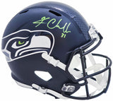 KAM CHANCELLOR AUTOGRAPHED SEAHAWKS BLUE FULL SIZE SPEED HELMET MCS HOLO 220823