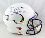 Randy Moss Signed Vikings F/S Flat White Authentic Helmet w/Insc- Beckett W Auth