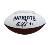 Rob Gronkowski Signed New England Patriots White NFL Football