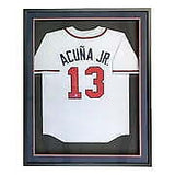 Ronald Acuna Jr Atlanta Signed Framed White Baseball Jersey BAS ITP