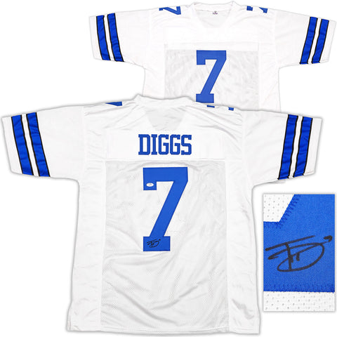 DALLAS COWBOYS TREVON DIGGS AUTOGRAPHED WHITE JERSEY PSA/DNA STOCK #233668