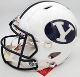 ZACH WILSON AUTOGRAPHED BYU WHITE FULL SIZE AUTHENTIC HELMET BECKETT 193494