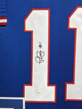 FRAMED NEW YORK GIANTS PHIL SIMMS AUTOGRAPHED SIGNED JERSEY JSA COA