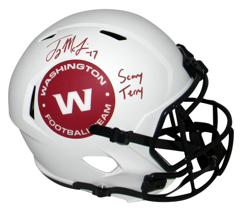 TERRY McLAURIN SIGNED WASHINGTON FOOTBALL TEAM FULL SIZE LUNAR HELMET W/ SCARY