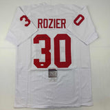 Autographed/Signed Mike Rozier Nebraska White College Football Jersey JSA COA