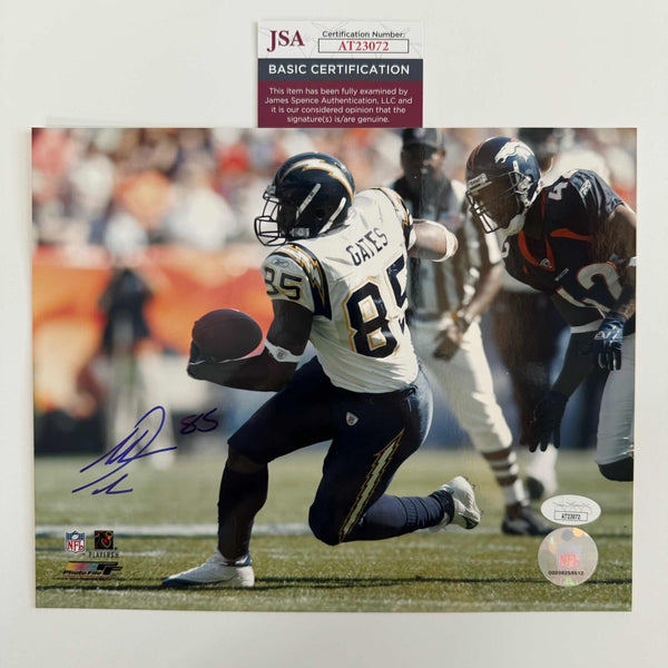 Autographed/Signed Antonio Gates San Diego Chargers 8x10 Football Photo JSA COA