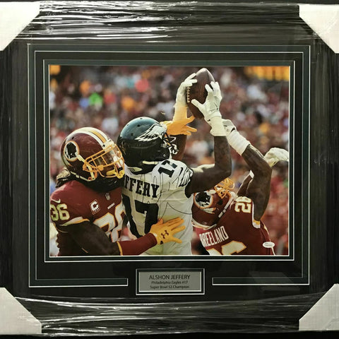 FRAMED Autographed/Signed ALSHON JEFFERY Philadelphia Eagles 16x20 Photo JSA COA