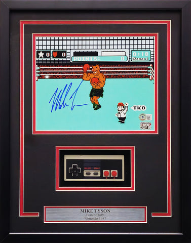 MIKE TYSON AUTOGRAPHED FRAMED 8X10 PHOTO PUNCH-OUT! W/ CONTROLLER BECKETT 230181