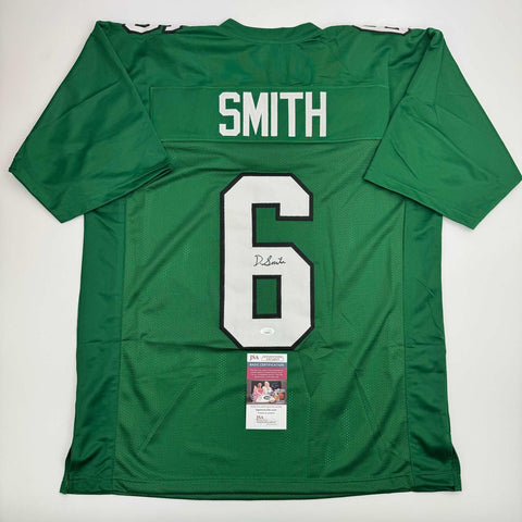 Autographed/Signed Devonta Smith Philadelphia Kelly Green Jersey JSA COA