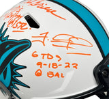 DAN MARINO, TUA & GRIESE Autographed 6 TD's Authentic Helmet FANATICS LE 13/22