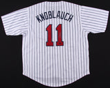 Chuck Knoblauch Signed Minnesota Twins Jersey Inscribed "91 AL ROY"(Leaf COA)