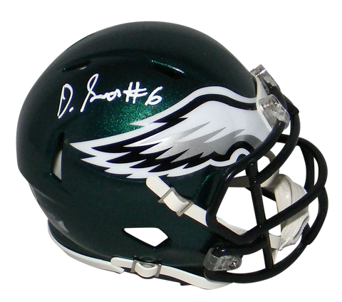 DEVONTA SMITH AUTOGRAPHED PHILADELPHIA EAGLES SPEED MINI HELMET BECKETT