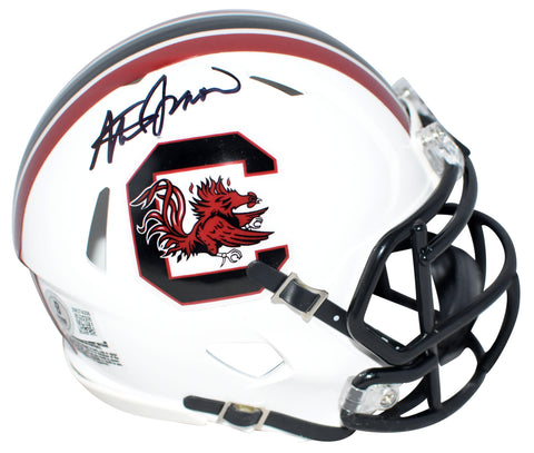 STEVE SPURRIER SIGNED SOUTH CAROLINA GAMECOCKS WHITE SPEED MINI HELMET BECKETT