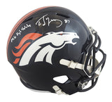 Broncos Ed McCaffrey "MHS" Signed Full Size Speed Rep Helmet BAS Witnessed