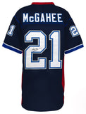 Willis McGahee (BILLS) Signed Navy Blue Custom Football Jersey - (SCHWARTZ COA)