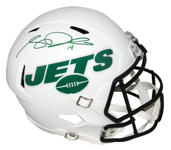 SAM DARNOLD SIGNED NEW YORK JETS FLAT WHITE FULL SIZE SPEED HELMET BECKETT