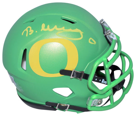 BUCKY IRVING AUTOGRAPHED OREGON DUCKS APPLE GREEN SPEED MINI HELMET BECKETT