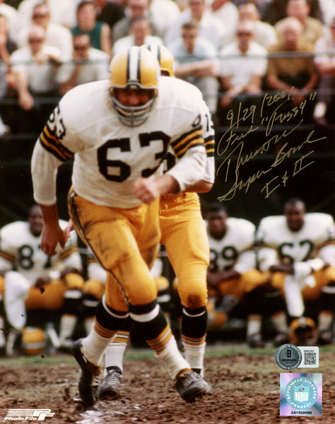 Fuzzy Thurston Signed Green Bay Packers 8x10 Photo 2 Insc Beckett 47835