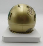 Rocky Bleier HOF Signed/Inscr Gold Mini Helmet Notre Dame Becket Witness 191557