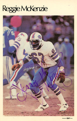 Reggie McKenzie Autographed Buffalo Bills Mini Poster 18/50 Beckett 46131