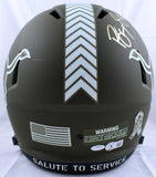 Barry Sanders Autographed Lions Salute to Service Speed Helmet-Beckett W Holo