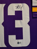 FRAMED MINNESOTA VIKINGS AARON JONES AUTOGRAPHED SIGNED JERSEY BECKETT HOLO