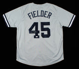 Cecil Fielder Signed New York Yankees Jersey (JSA COA) 3xAll Star 1st Baseman-DH