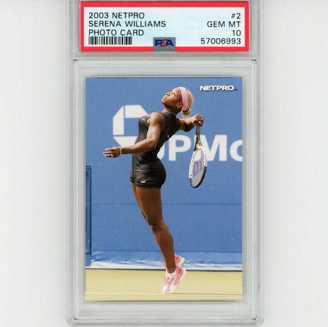 Graded 2003 Netpro SERENA WILLIAMS #2 Photo Card Rookie Tennis Card PSA 10 Mint