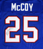 LeSean McCoy Autographed Blue Pro Style Jersey- JSA Witnessed Authenticated *2