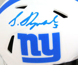 Sterling Shepard Autographed NY Giants Lunar Speed Mini Helmet- Beckett W *Blue