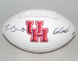 TYUS BOWSER AUTOGRAPHED SIGNED HOUSTON COUGARS WHITE LOGO FOOTBALL TRISTAR