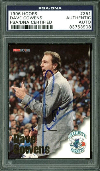 Hornets Dave Cowens Authentic Signed Card 1996 Hoops #251 PSA Slabbed #83753908