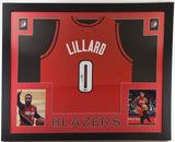 Damian Lillard Signed Portland Trail Blazers 35"x43" Framed Red Jersey (Beckett)