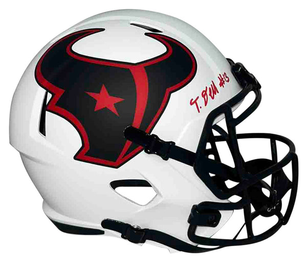 TANK DELL AUTOGRAPHED HOUSTON TEXANS LUNAR FULL SIZE SPEED HELMET BECKETT