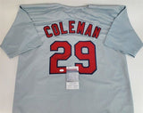 Vince Coleman Signed St. Louis Cardinals Jersey (JSA COA) 1985 Rookie o/t Year