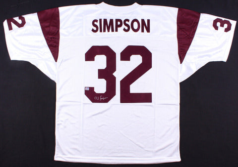 O.J. Simpson Signed USC Trojans Jersey (PSA QR Card) Bills A/T Leading Rusher