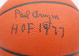 Paul Arizin Autographed Spalding I /O Basketball Warriors HOF 1977 JSA