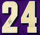 Marcus Peters Signed Baltimore Ravens Jersey (PSA COA) 3xPro Bowl Cornerback