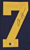 Michigan Aidan Hutchinson Signed Navy Blue Pro Style Jersey Signed on #7 BAS Wit