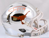 Justin Tucker Signed Texas Longhorns Chrome Speed Mini Helmet - Beckett W Holo