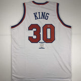 Autographed/Signed Bernard King New York White Basketball Jersey Beckett BAS COA