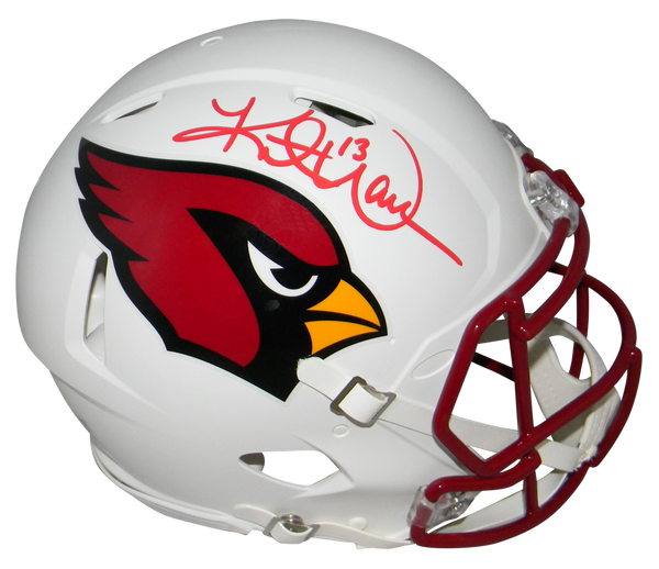 KURT WARNER SIGNED ARIZONA CARDINALS FLAT WHITE AUTHENTIC SPEED HELMET JSA