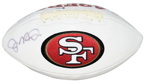 JOE MONTANA AUTOGRAPHED SAN FRANCISCO 49ERS WHITE LOGO FOOTBALL JSA