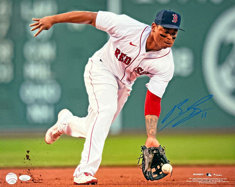 Rafael Devers Boston Red Sox Signed Fielding Grounder Spotlight 16x20 Photo JSA