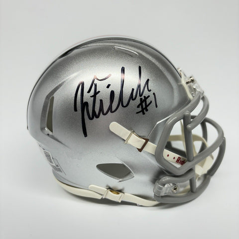 Justin Fields Autographed Signed Ohio State Buckeyes Mini Helmet Beckett